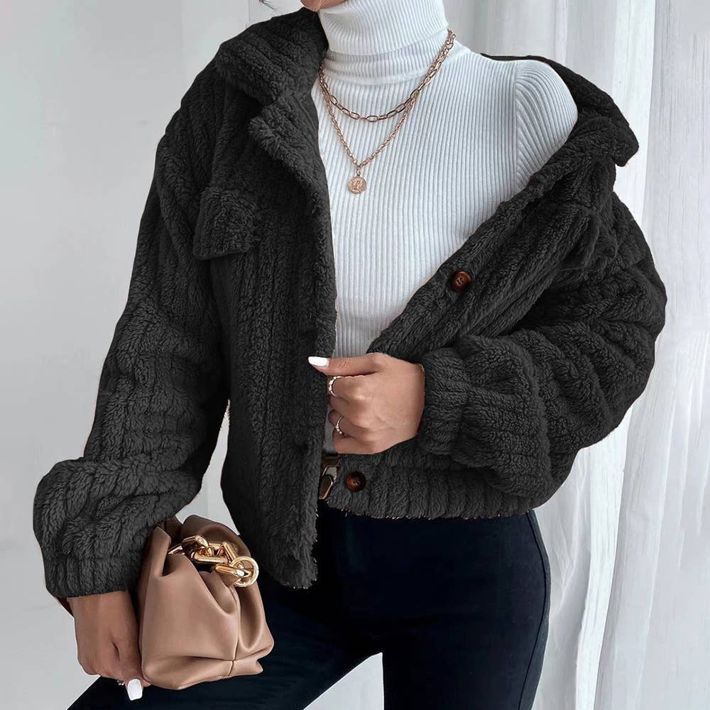 WARM SINGLE-BREASTED WOOLEN COAT