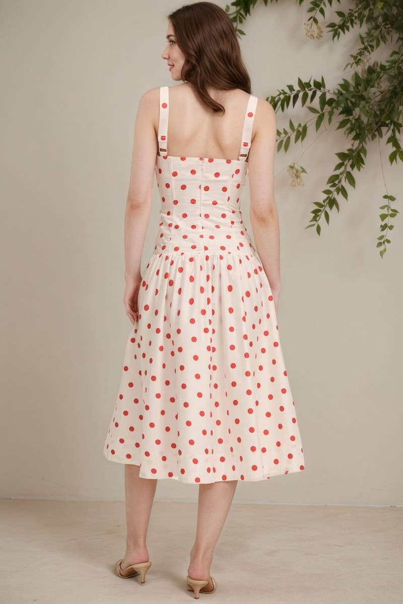 CWDMD6384_POLKA DOT SPAGHETTI STRAP BODYCON MAXI DRESS