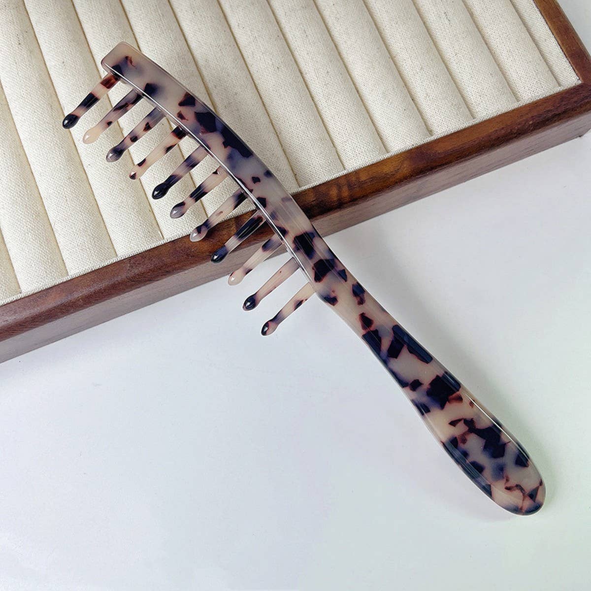 Vintage Wide Tooth Acetate Comb for Curly Hair