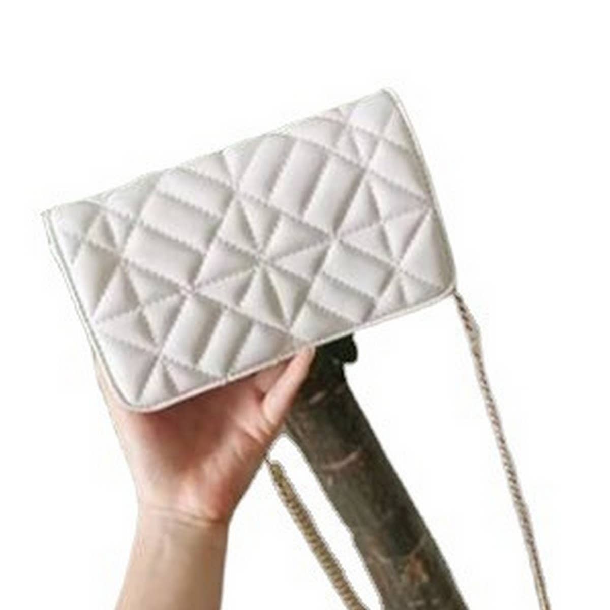 NEW SIMPLE DIAMOND CHAIN SHOULDER SQUARE BAG_CWAB3427