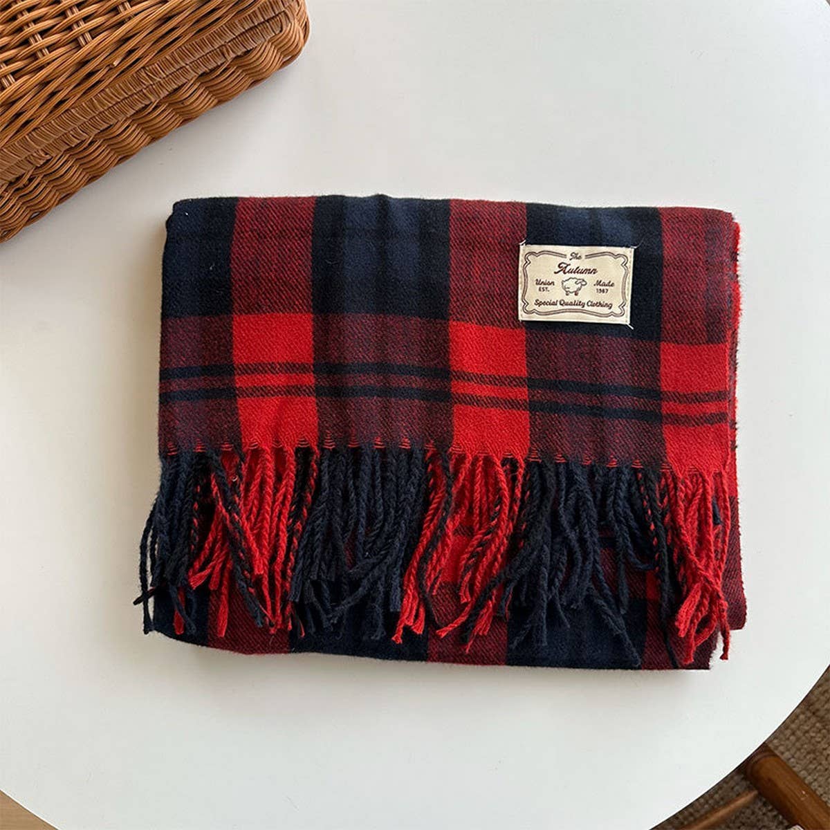 Plaid Colorblock Scarf - Classic Winter Wrap_CWASC2347