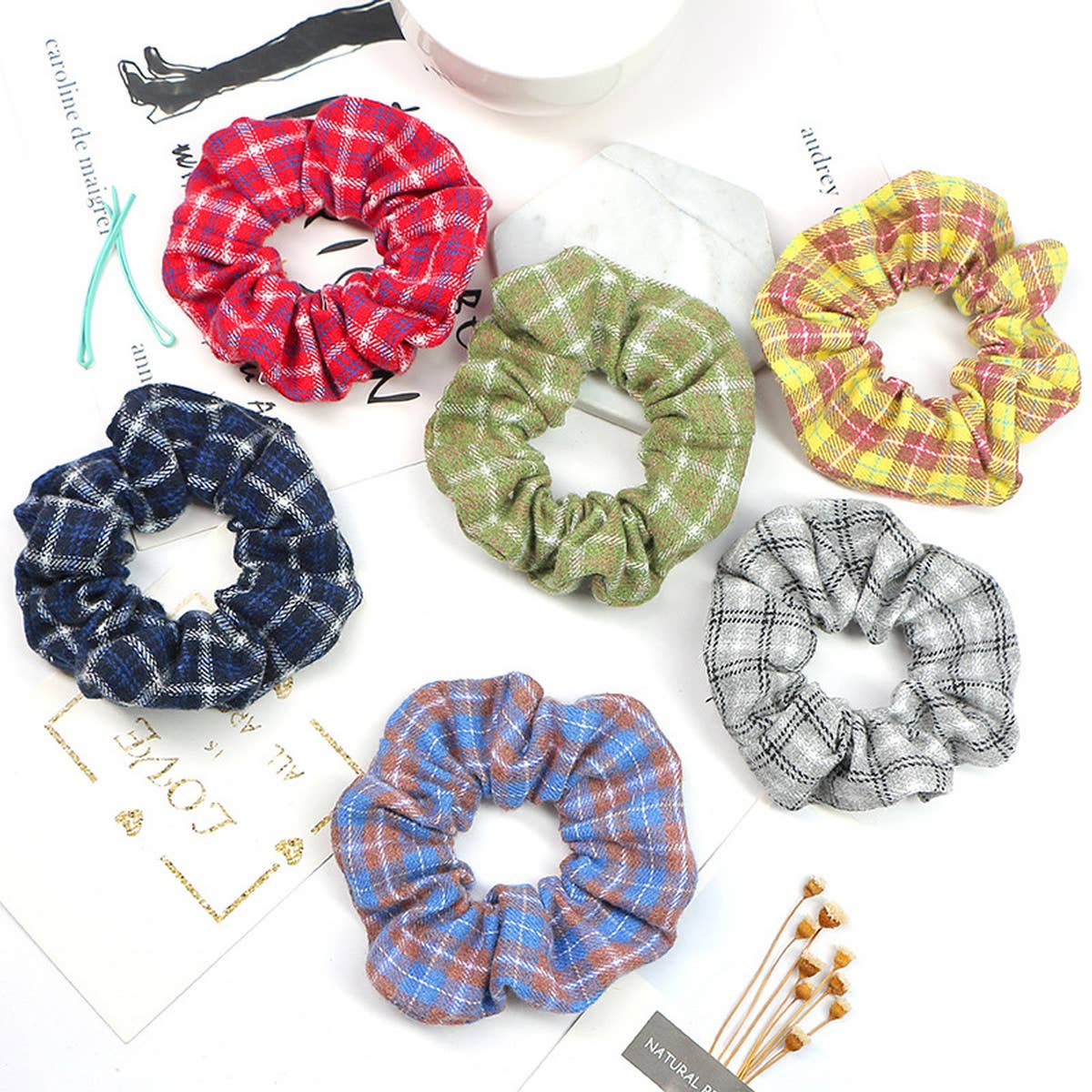 SIMPLE NEW PLAID HAIR TIE_CWAHA1066