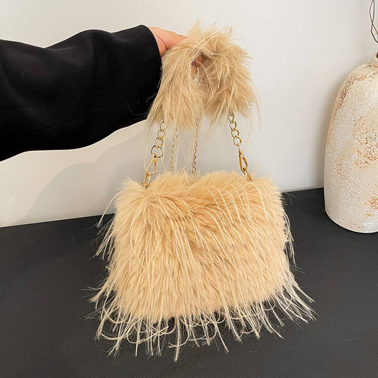 Plush Fur Chain Bag Women Crossbody Handbag_CUAB00542