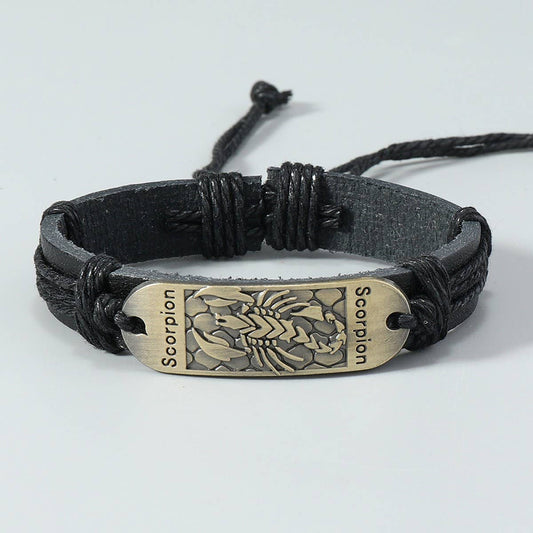 SIMPLE HAND-WOVEN VINTAGE LEATHER BRACELET_CWMM4521