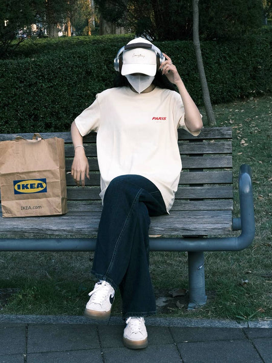 Cwtts0928_English Letter Printed Round Neck Short Sleeve T