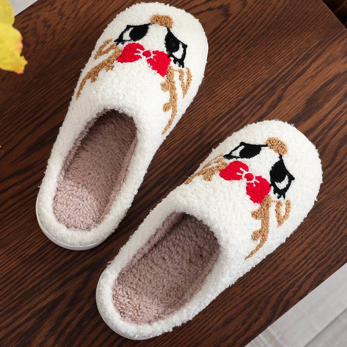 CUTE DEER HORN CHRISTMAS ELEMENT COTTON SLIPPERS