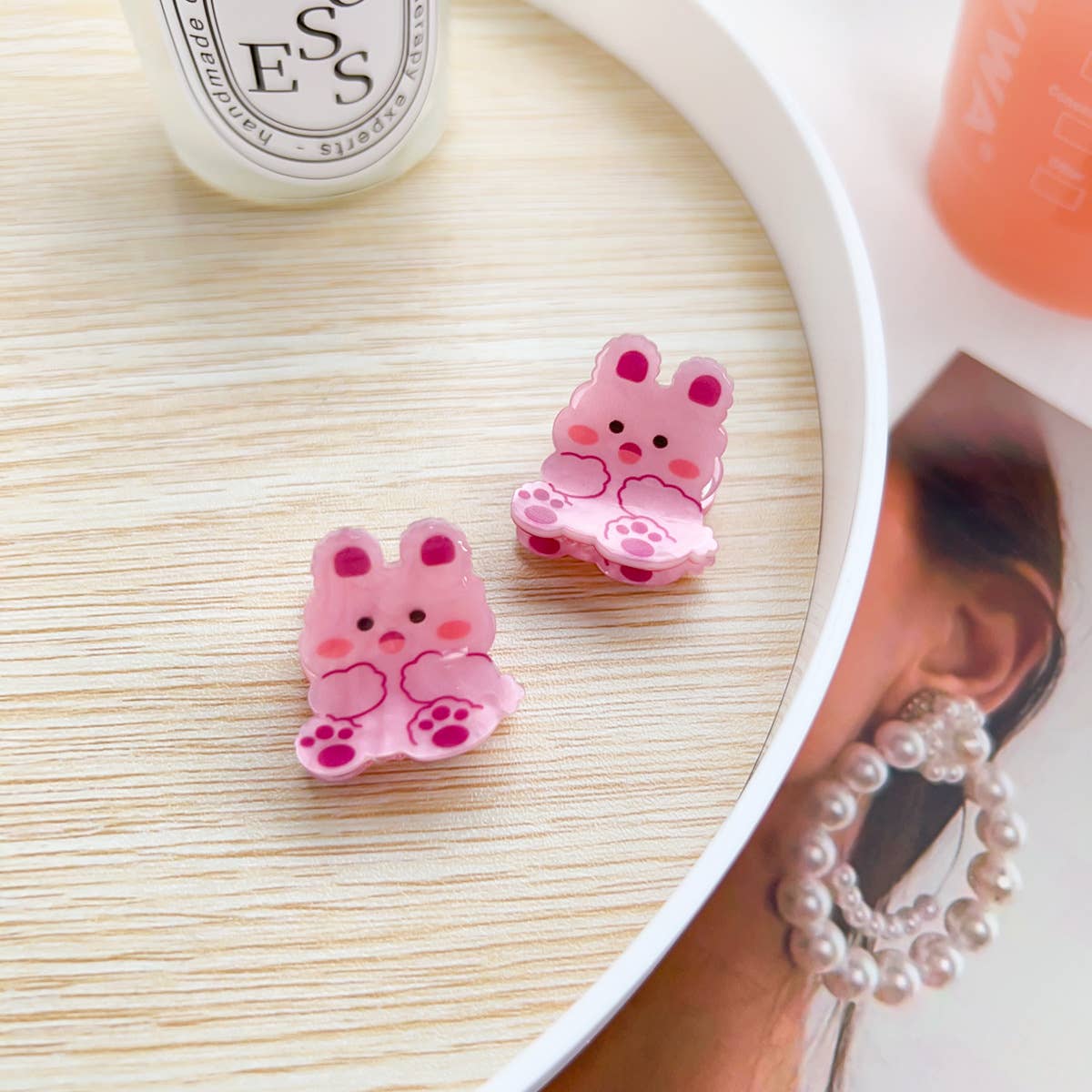 Q-version acrylic animal children's hair clips