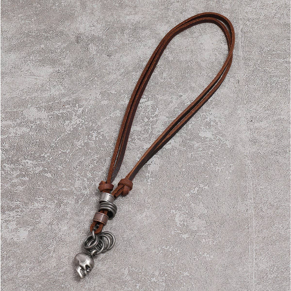 CREATIVE DESIGN VINTAGE SKULL LEATHER NECKLACE