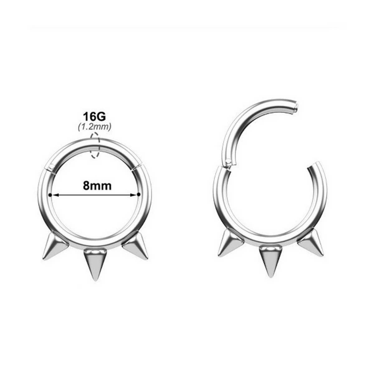 Stainless Steel Spike Nose Ring Piercing_CWMM9534
