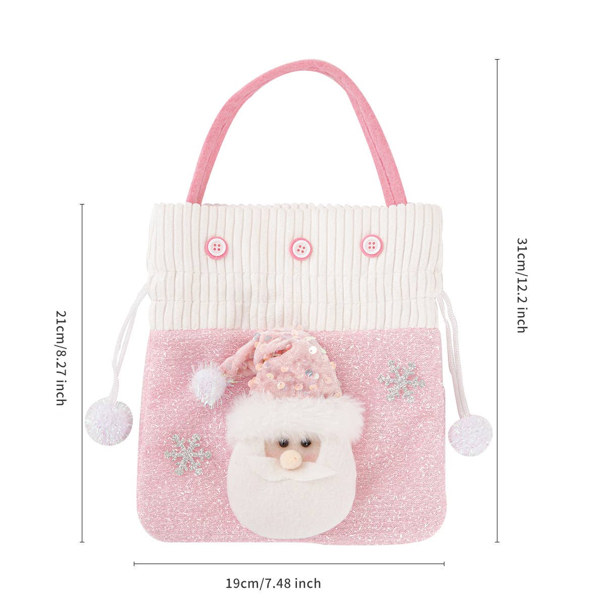 CWMM9412_CHRISTMAS NEW PINK PLUSH CANDY GIFT BAG