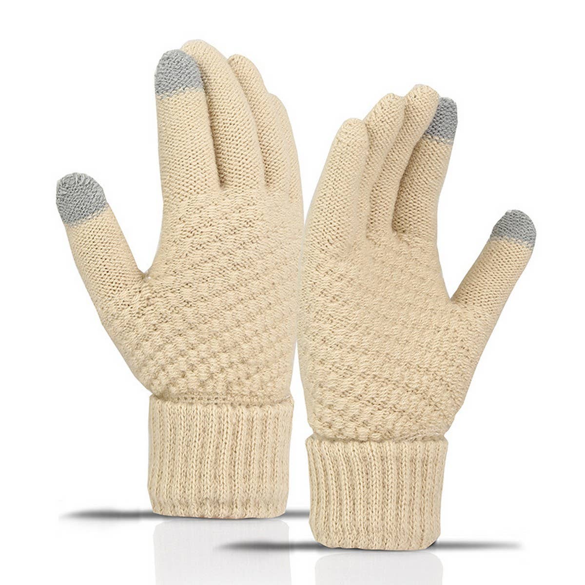 CWAG00551_WOMEN WINTER CUTE KNIT TOUCHSCREEN GLOVES