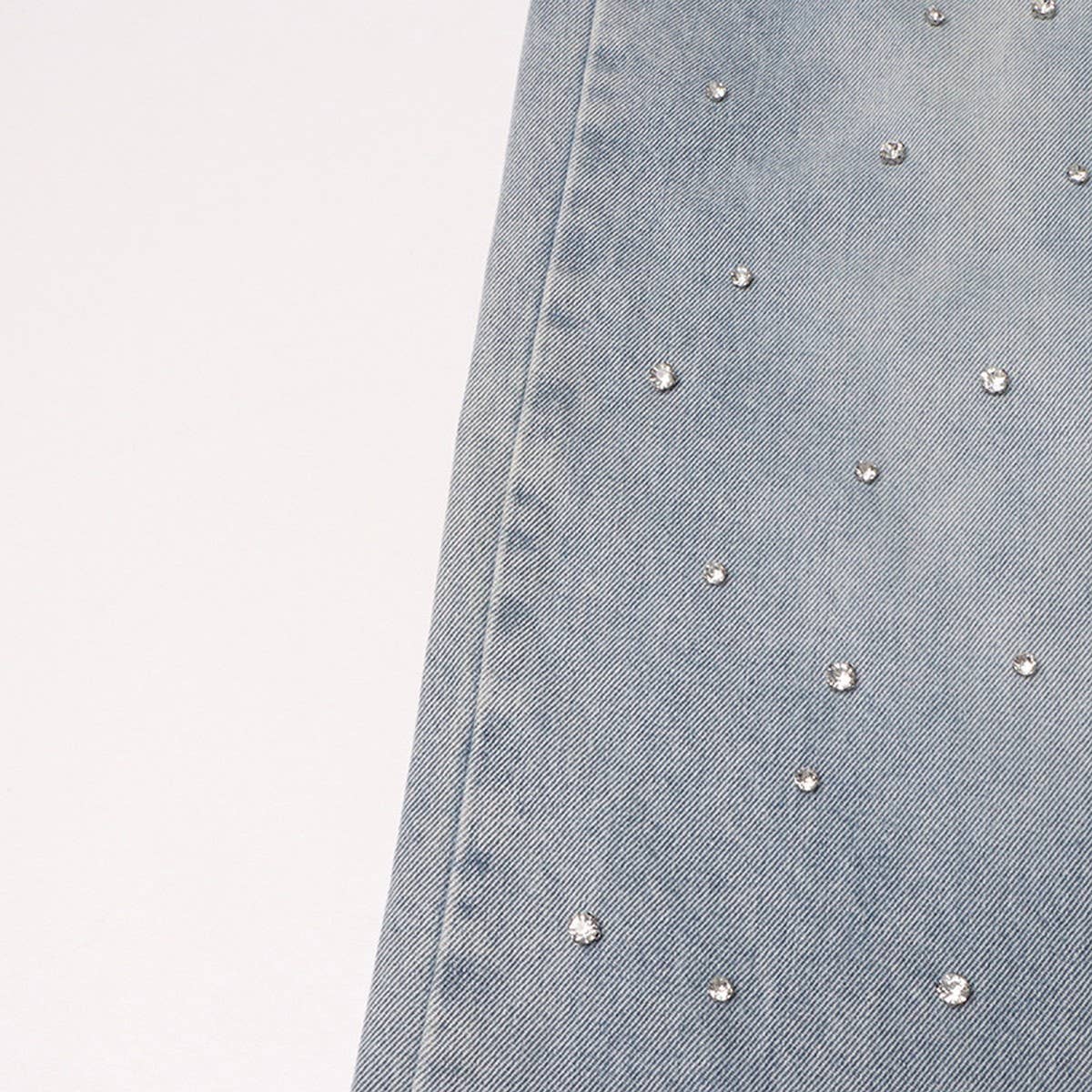 HIGH WAISTED STUDDED PEARL STRAIGHT LEG JEANS