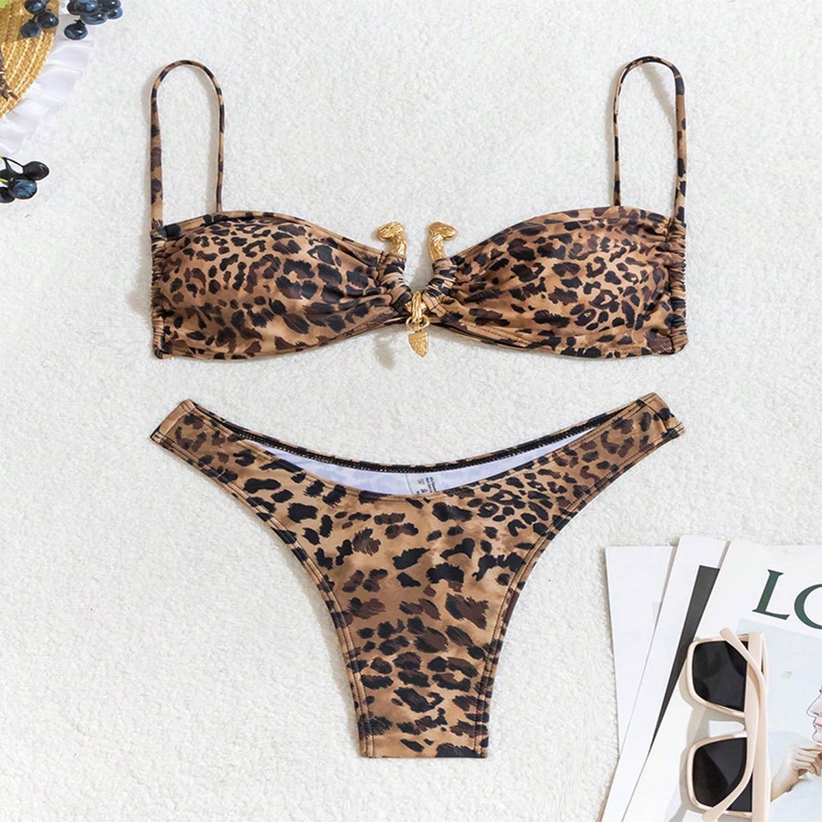 Women's Leopard Bikini - Tie-Front Sexy Swimwear