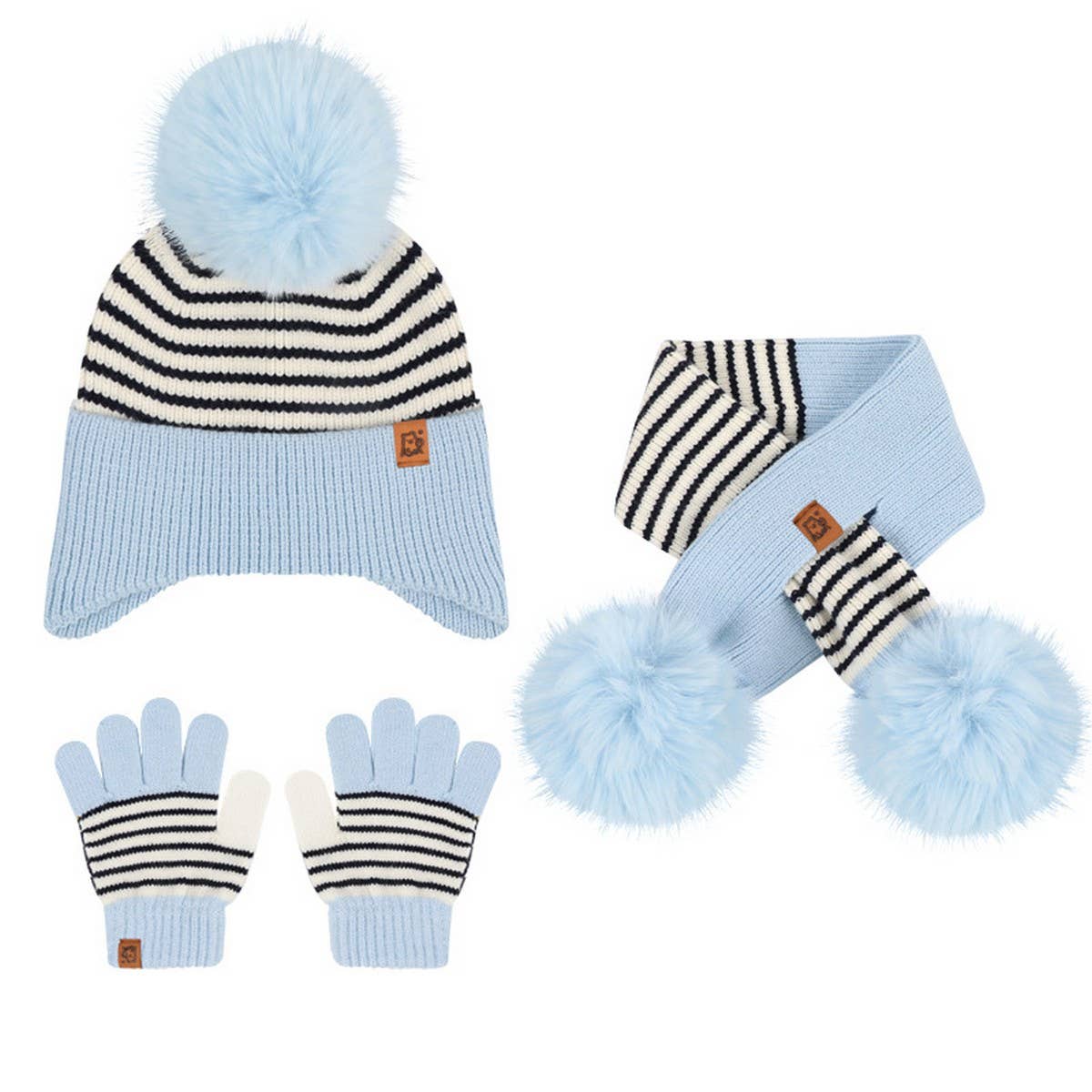 CHILDREN'S WINTER WARM KNITTED THREE-PIECE SUIT