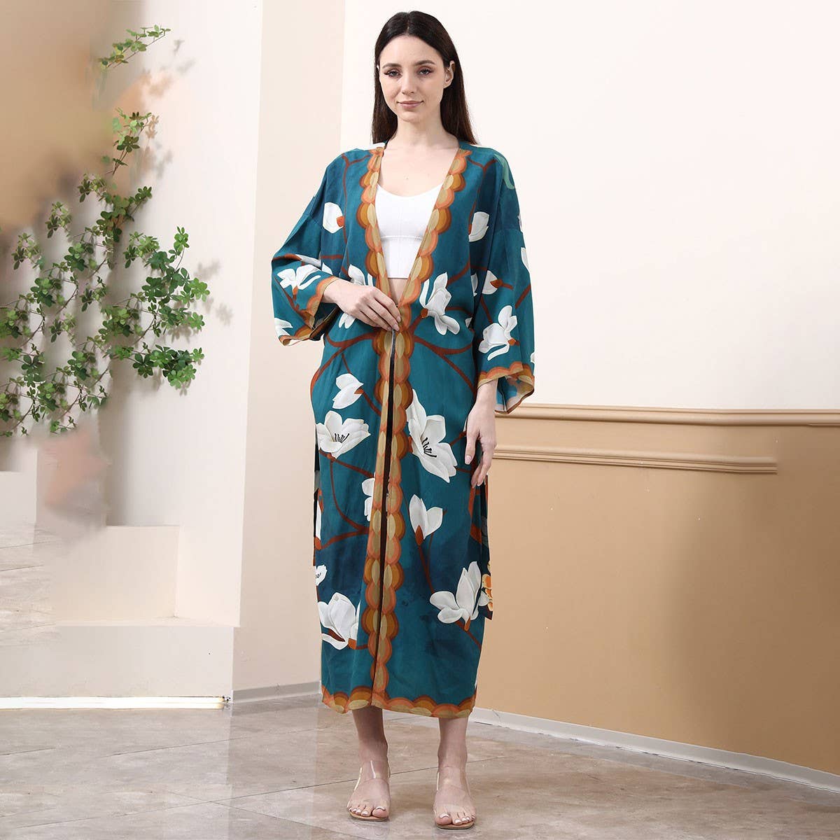 Rayon Beach Cover-Up Bikini Cardigan for Vacation_CWMM6316