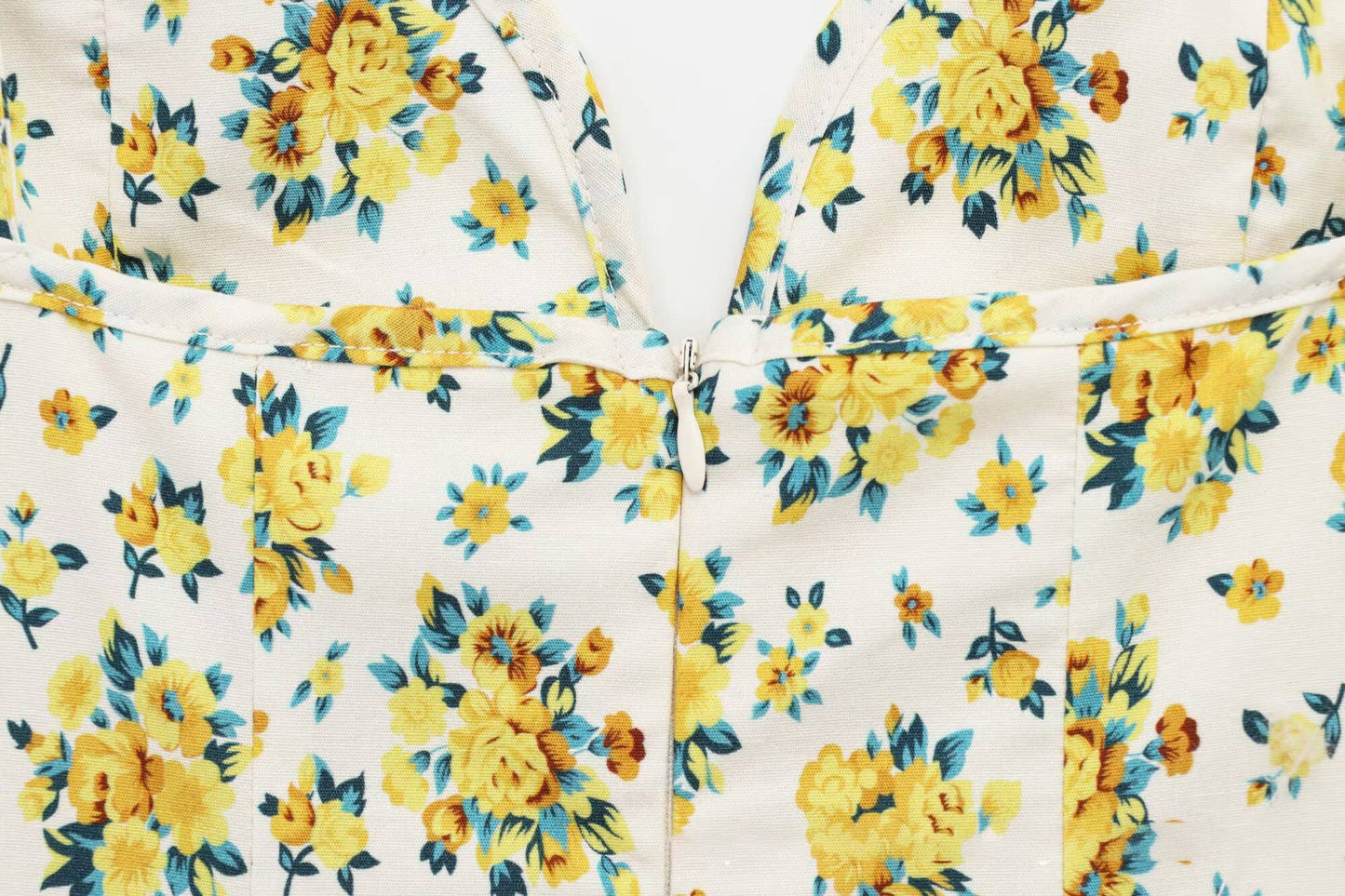 Fashionable floral printed poplin halter dress