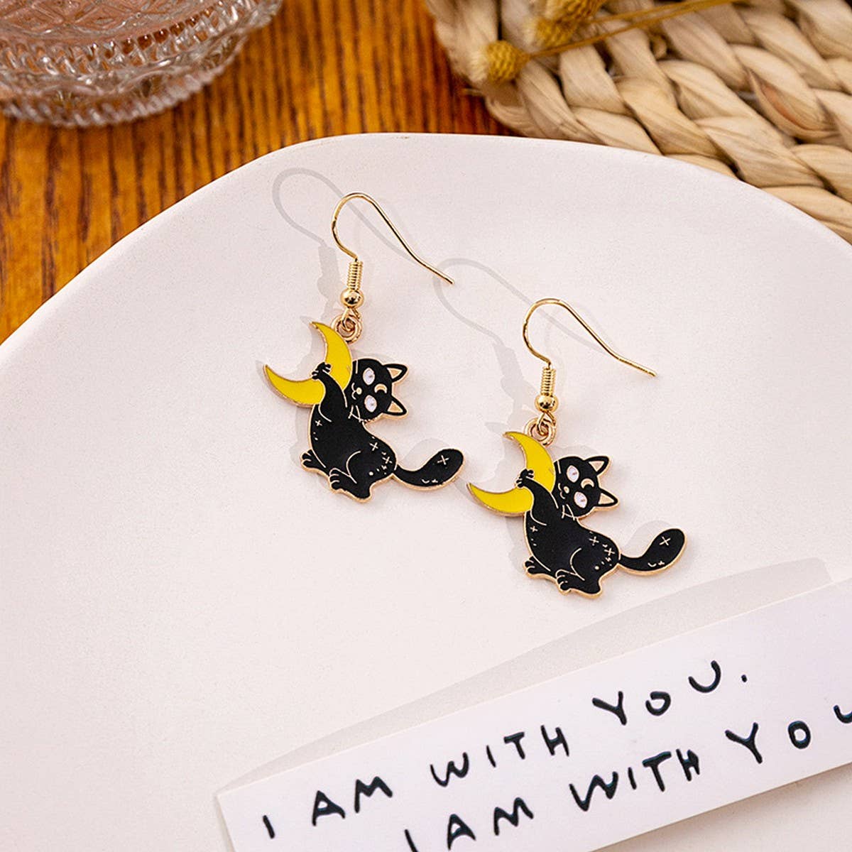 HALLOWEEN CARTOON CAT EARRINGS