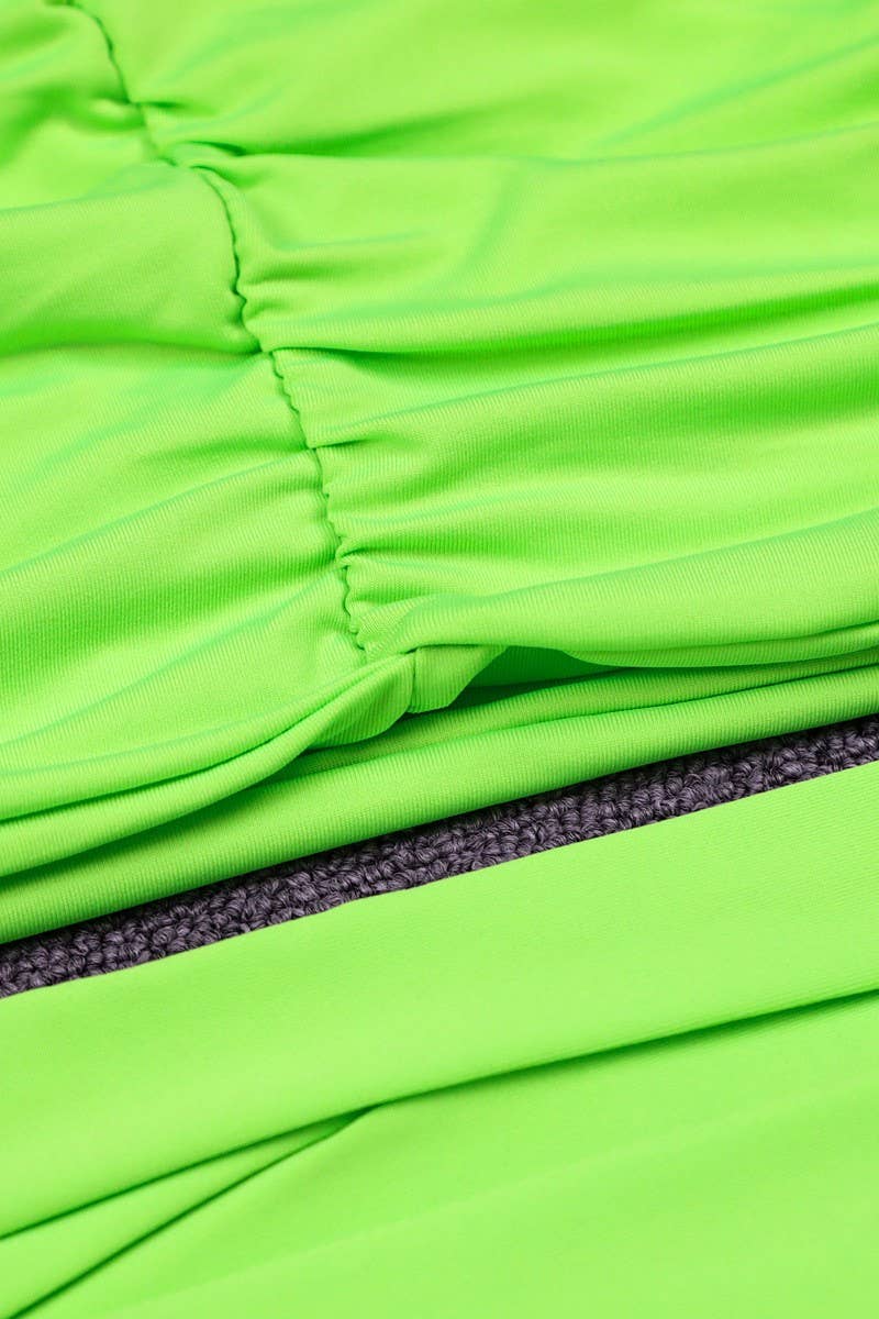 CWDSD10800_OFF SHOULDER LONG SLEEVE RUCHED TIE DRESS