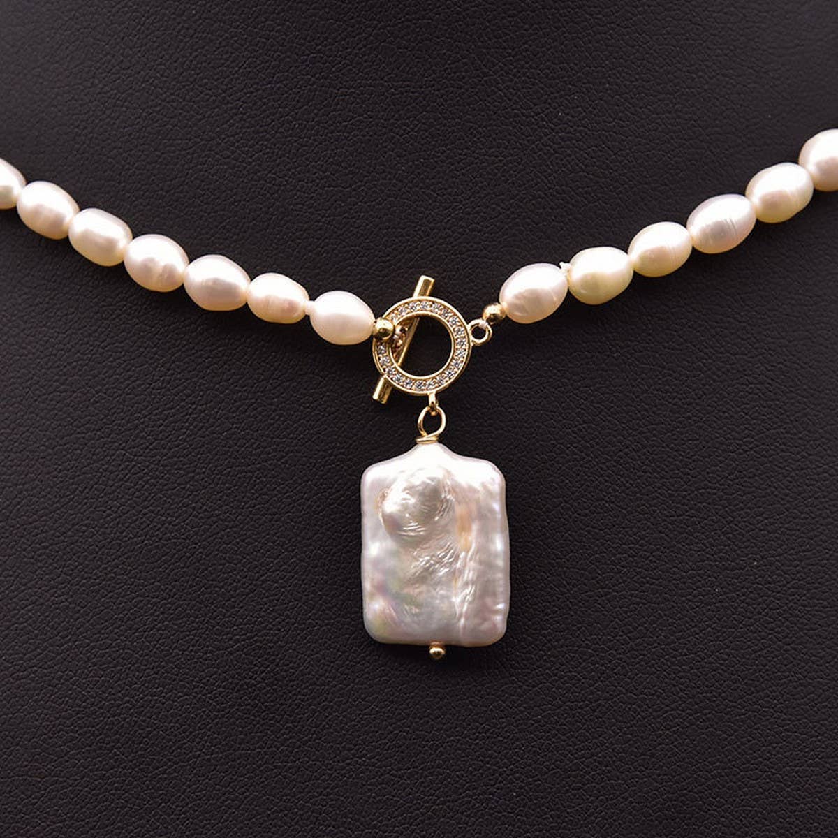 VERSATILE DESIGN ZIRCON TEMPERAMENT PEARL NECKLACE