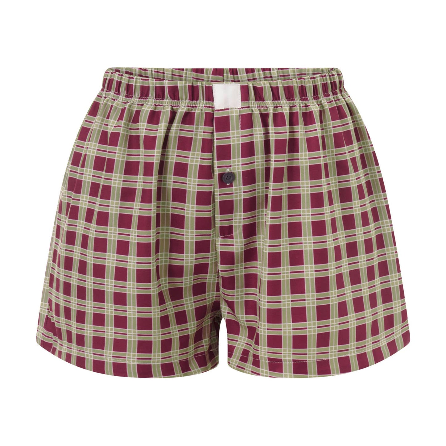 Retro plaid casual high-waisted loose shorts