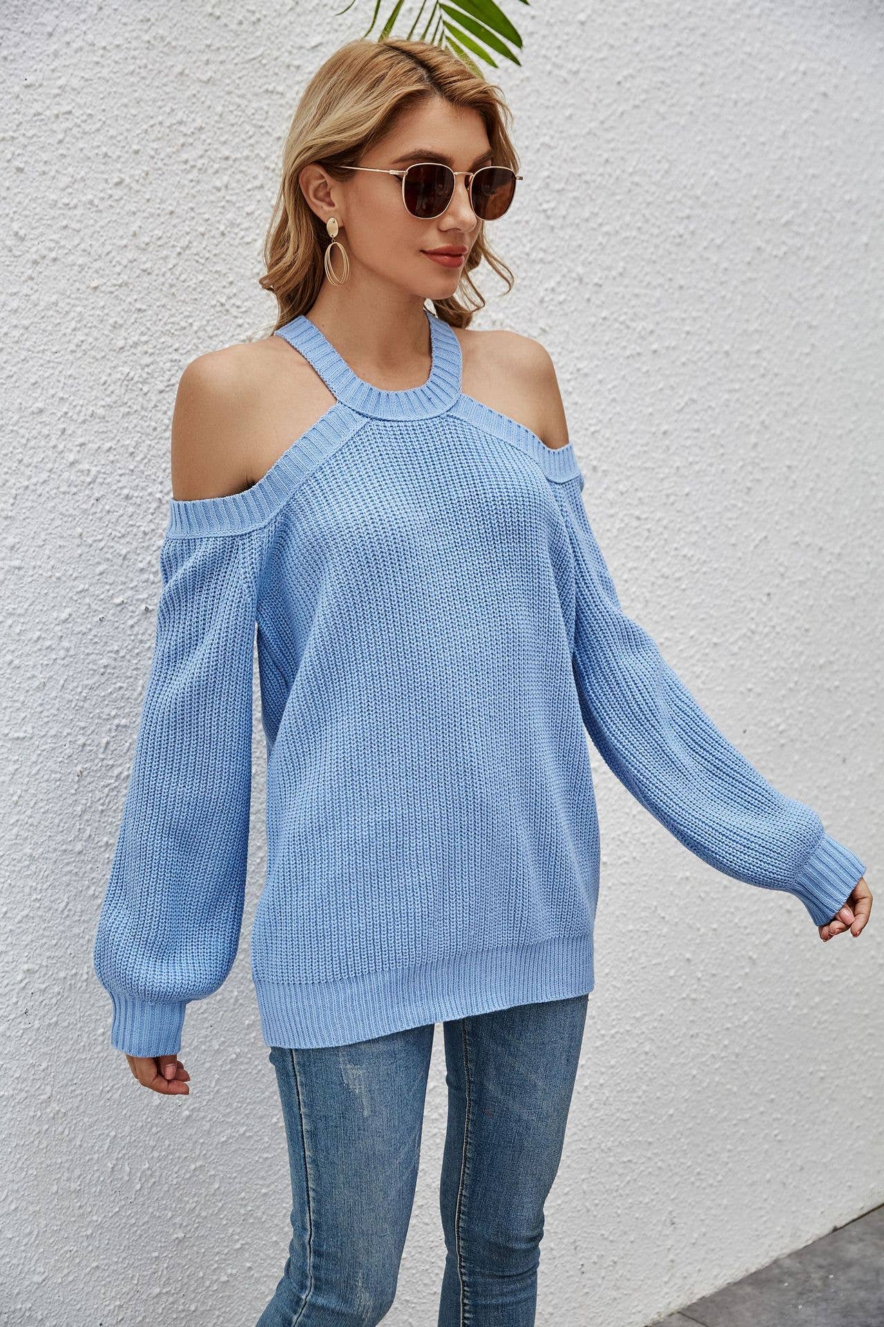 FASHION CASUAL SOLID COLOR LONG SLEEVE KNITWEAR