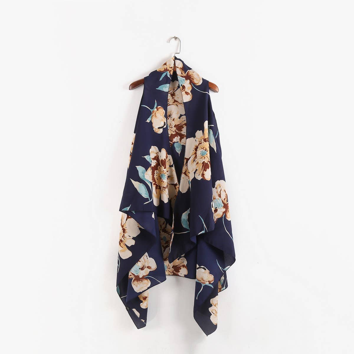 BIG FLORAL PRINT FRONT OPEN KIMONO FOR SLEEVELESS_CWASC0785