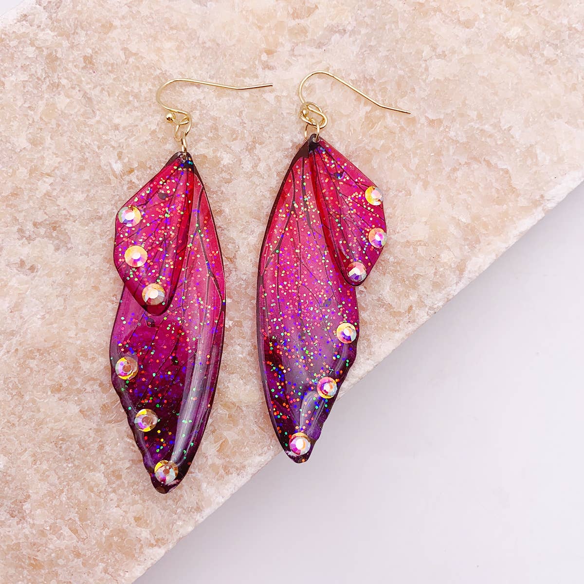 S925 Silver Cicada Wing Wing Butterfly Earrings