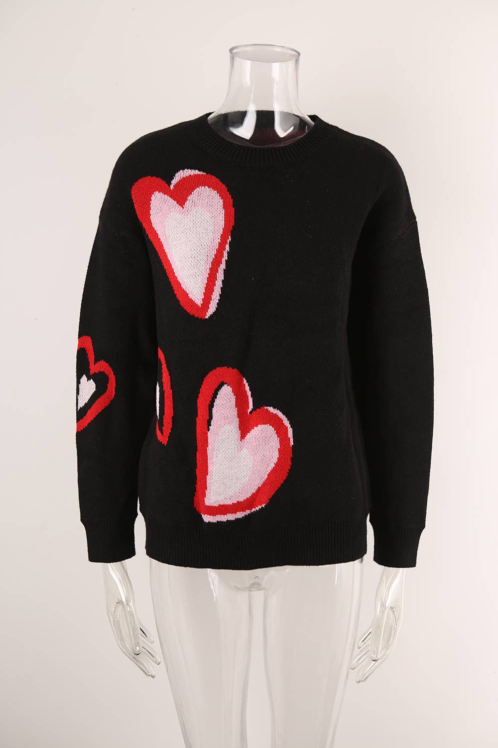 VALENTINE'S DAY HEART PEACH SWEATER KNIT