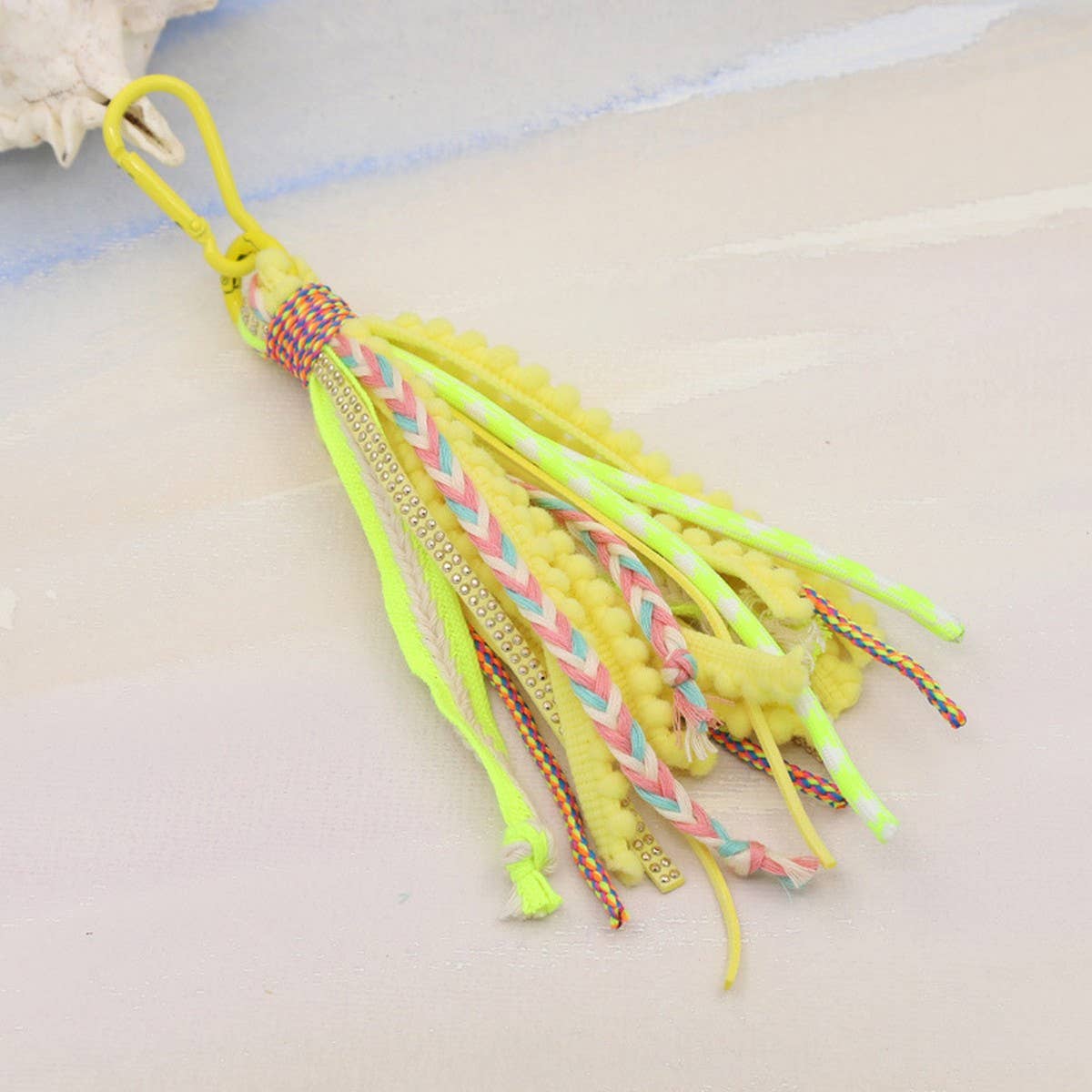 SOLID COLOR BOHEMIAN STYLE LONG TASSEL KEYCHAIN_CWMM3549