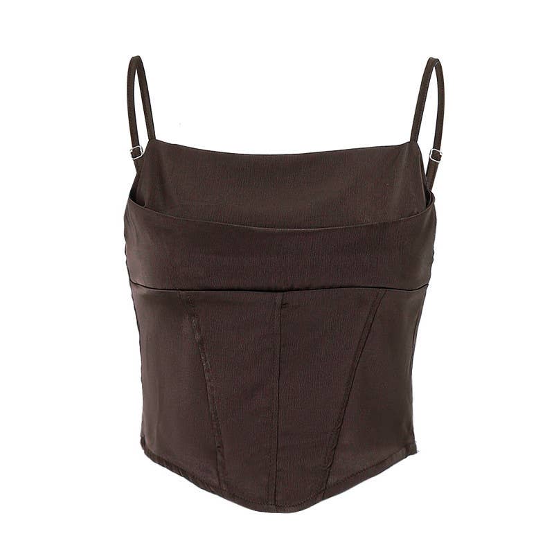 Fashion HK style striped backless sleeveless top