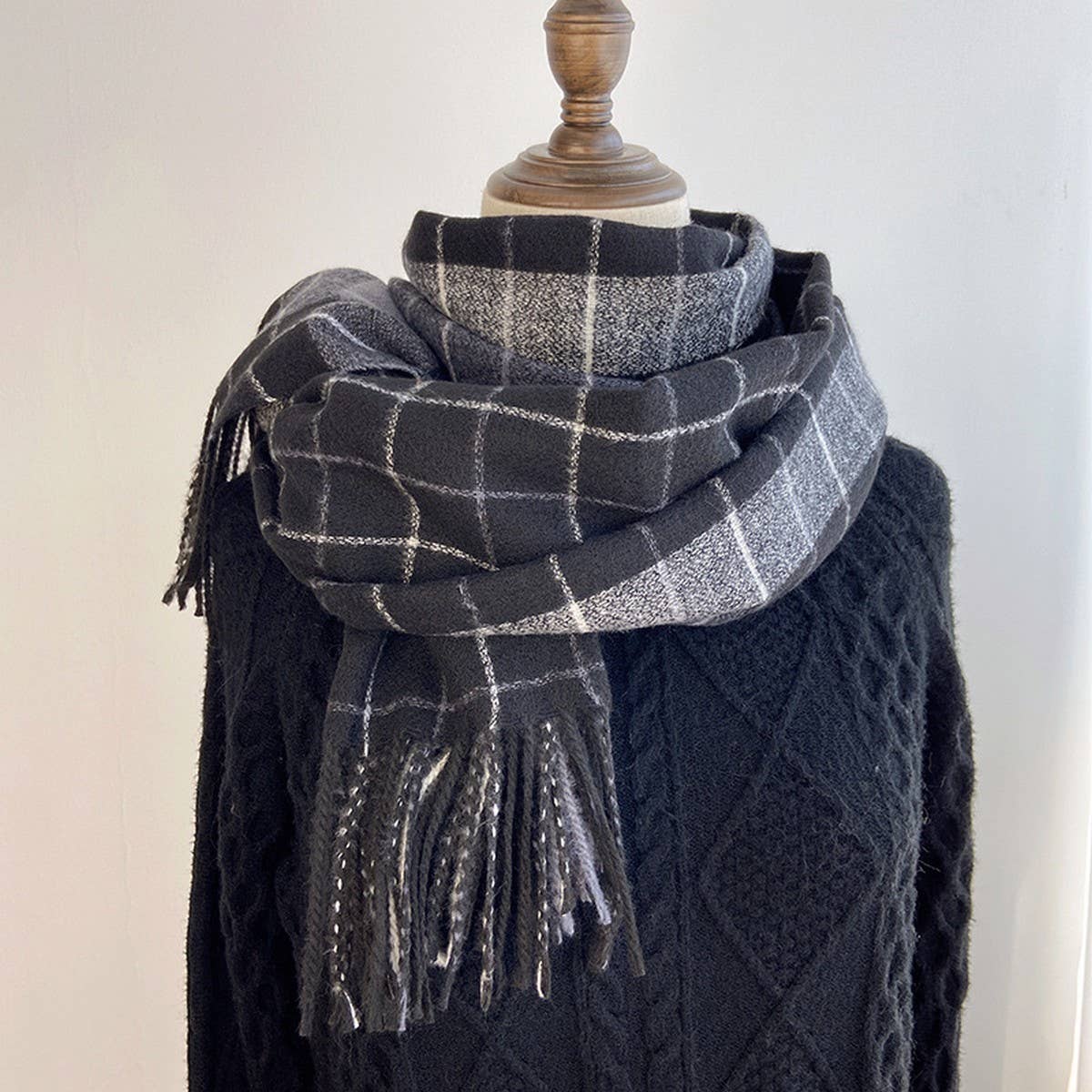 Plaid Scarf Shawl ??Classic Tartan Winter Wrap_CWASC1455