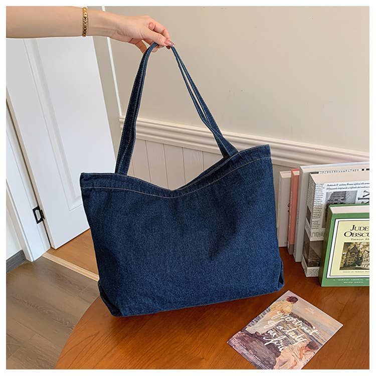 Casual denim single-shoulder underarm bag