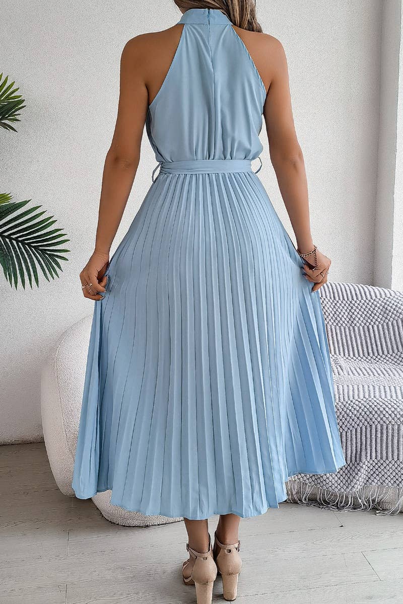 CWDMD2687_SUMMER SLEEVELESS SKIRT WITH WAIST PLEATED
