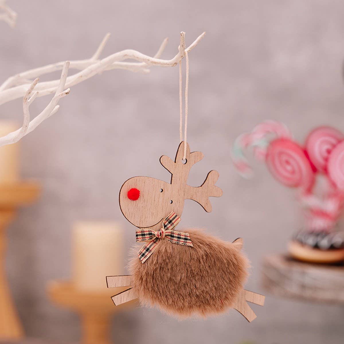 CWMM10334_CHRISTMAS WOODEN REINDEER TREE HANGING DECOR