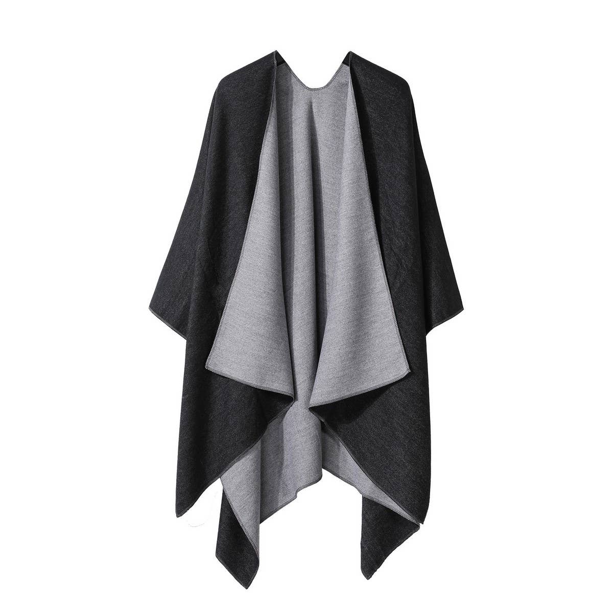 SOLID COLOR DOUBLE-SIDED CAPE SHAWL OUTER CAPE_CWASC2131