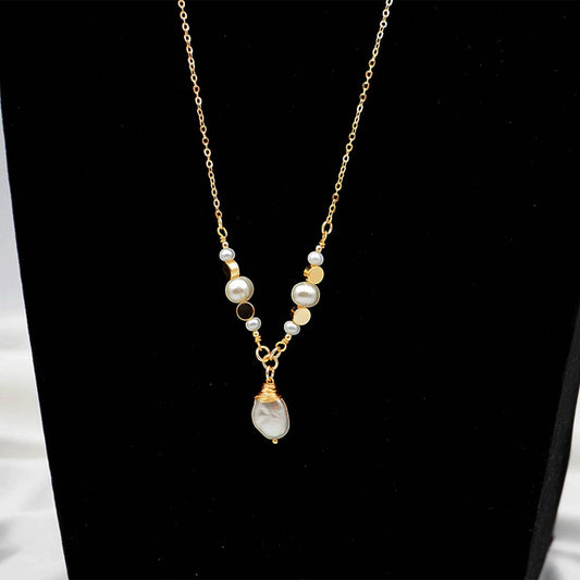 LONG PEARL PENDANT FASHION SWEATER NECKLACE