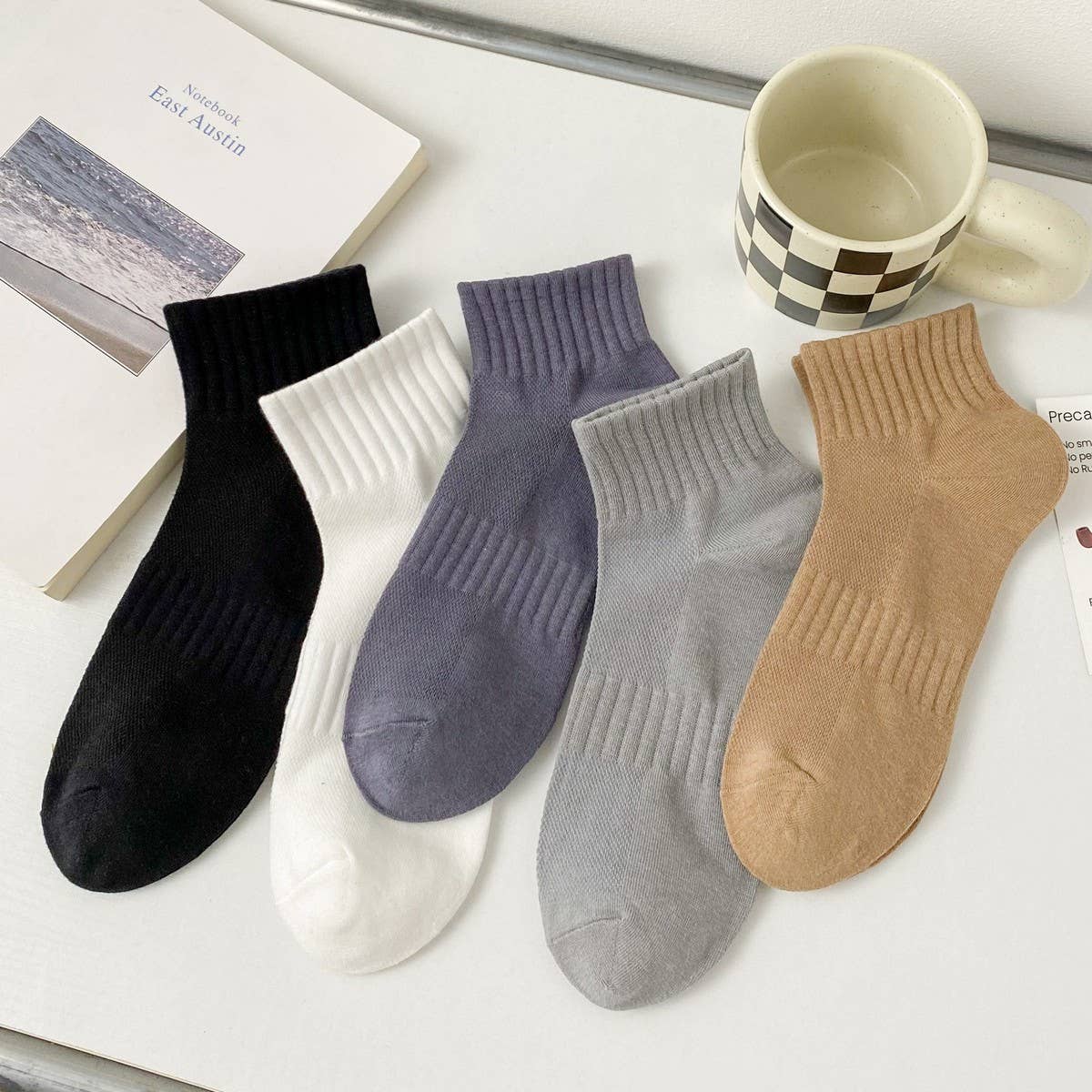 MEN'S BREATHABLE SWEAT-WICKING SPORTS BOAT SOCKS