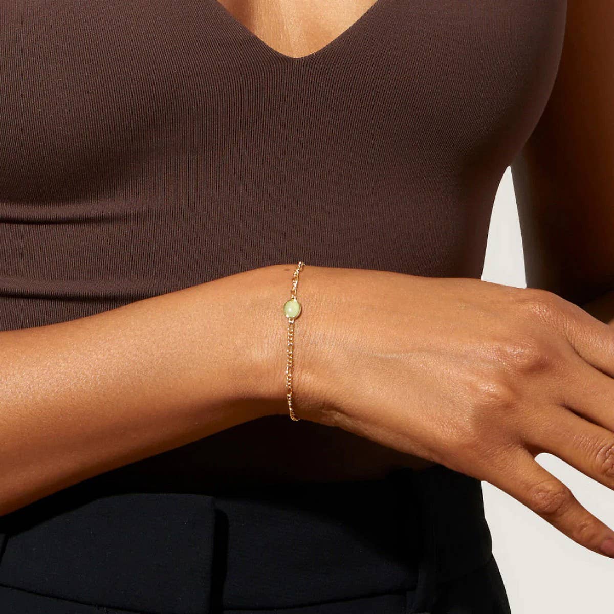 Simple Green Aventurine Natural Stone Bracelet_CWMM5522