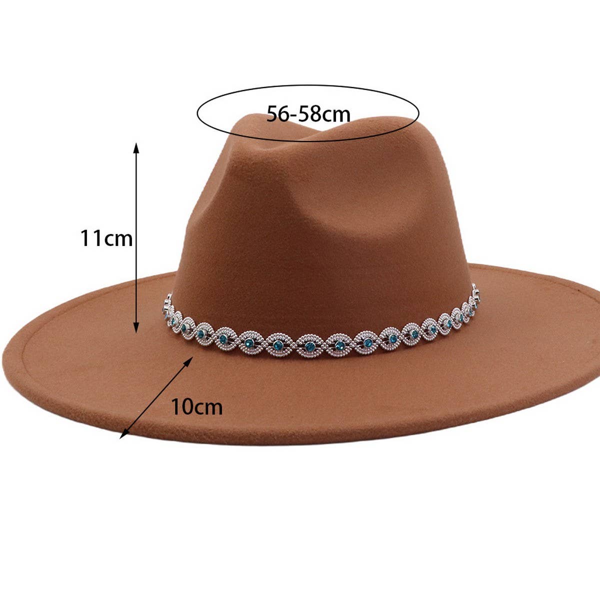 Ethnic Style Wool Blend Fedora Hat Men & Women_CWAH04388