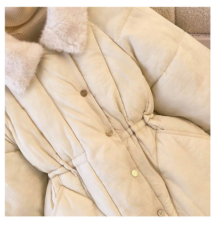 Turn-over collar loose cotton-padded jacket