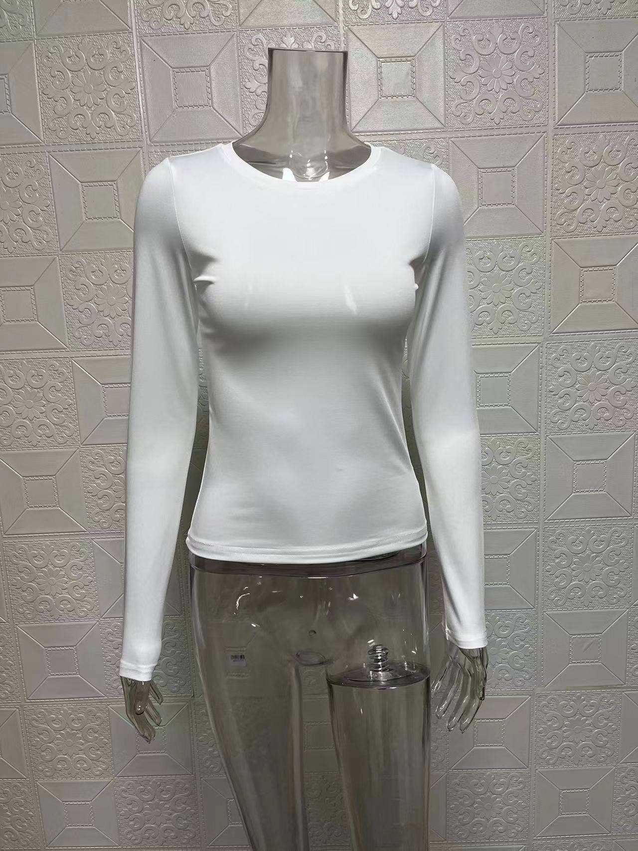 Round-neck fashionable solid color T-shirt