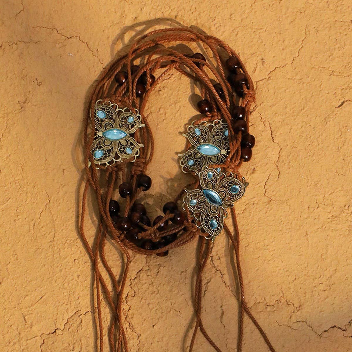 Boho Butterfly Braided Waist Chain for Dresses＿CWAHA5672