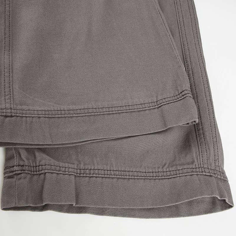 MAKE OLD WASH COLOR LOOSE-FITTING HIGH PANTS