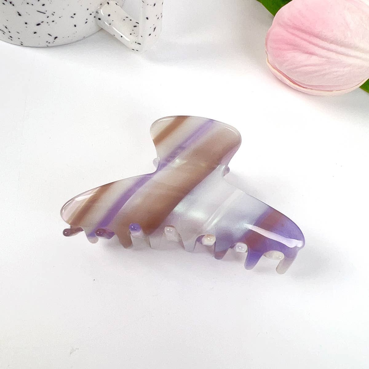 Acetic acid plate grip leopard print hair grip