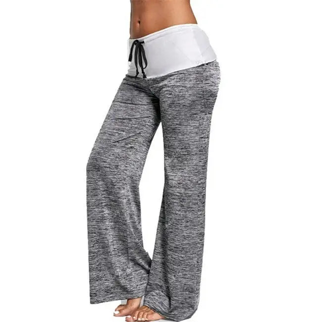 YOGA QUICK-DRYING COLOR CONTRAST LACE-UP PANTS