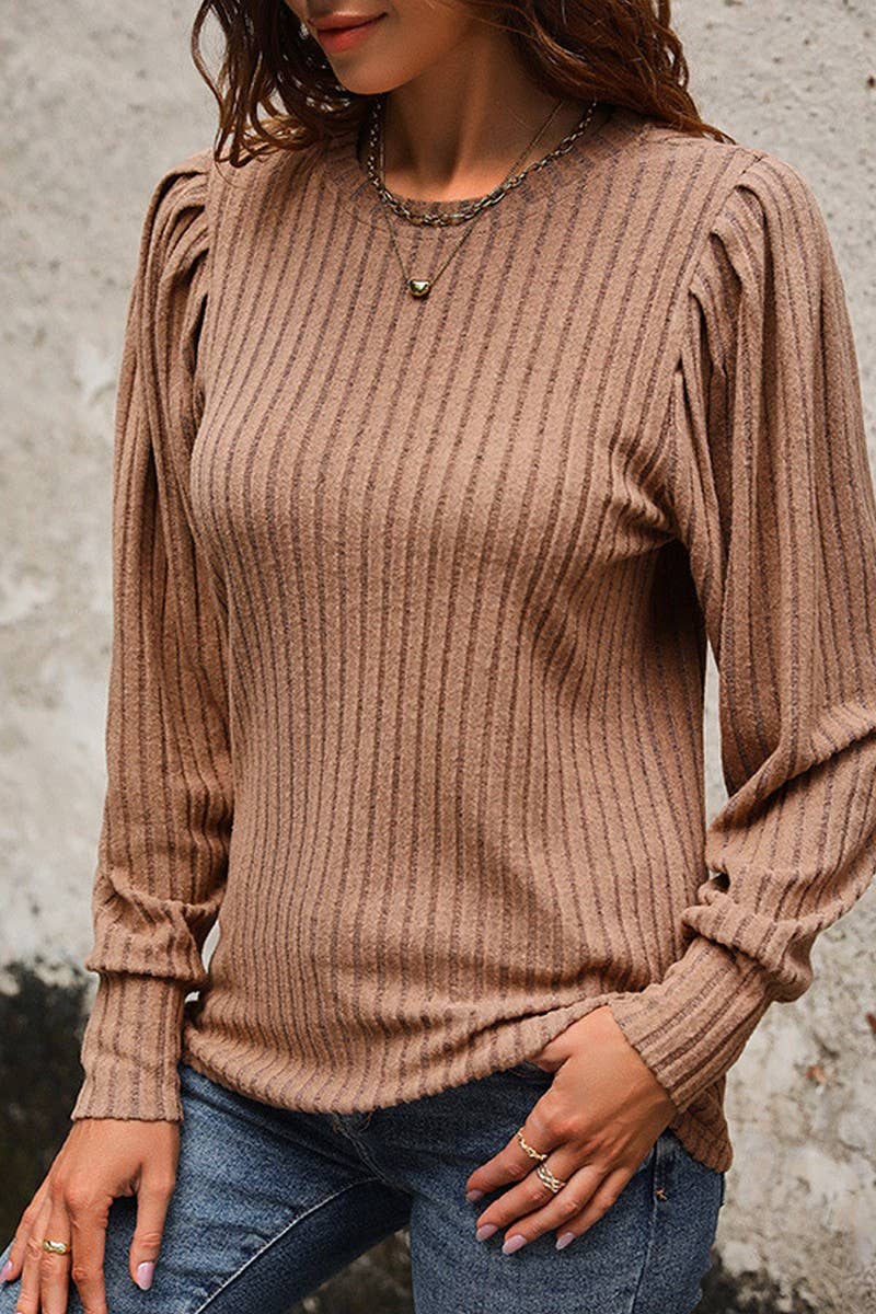 LONG SLEEVE PUFFY SLEEVE TOP_CWTSTL1023