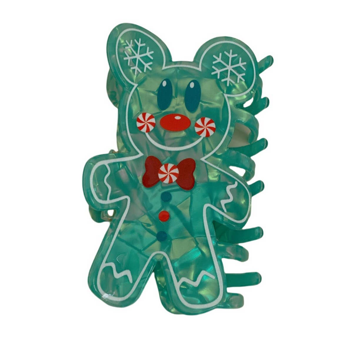 CWAHA07724_CHRISTMAS GINGERBREAD SANTA REINDEER HAIR CLAW