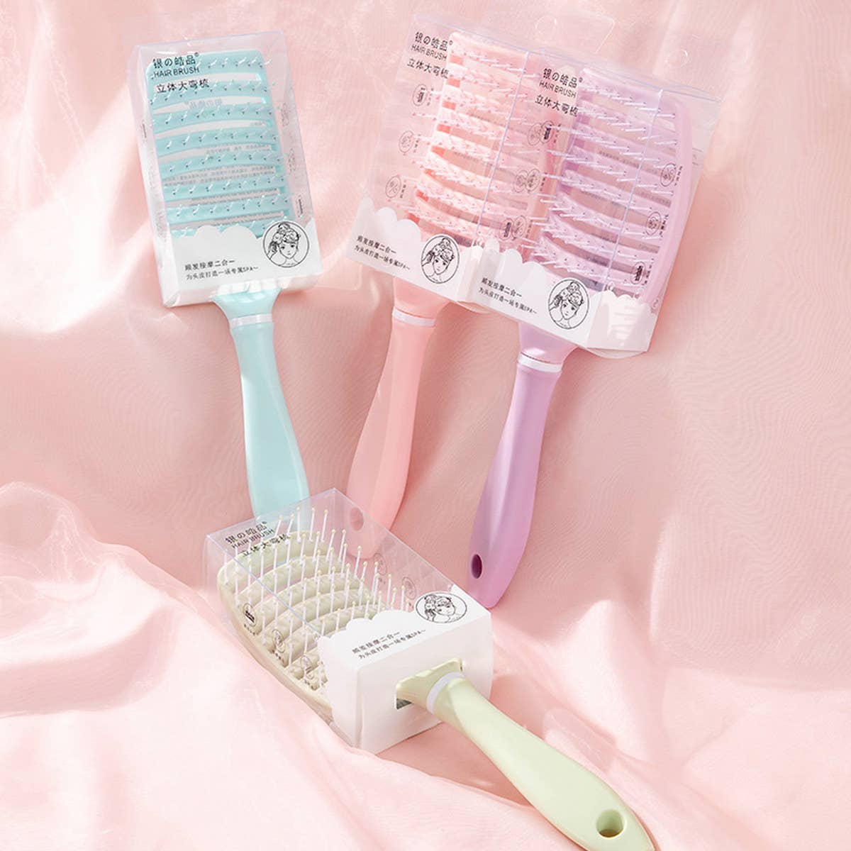 WOMEN HAIR ROOT FLUFFY MASSAGE LARGE CURVED COMB