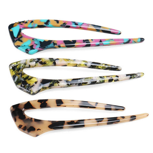 BALL HAIR STYLING FIXER LEOPARD PRINT USHAPED CLIP_CWAHA4213