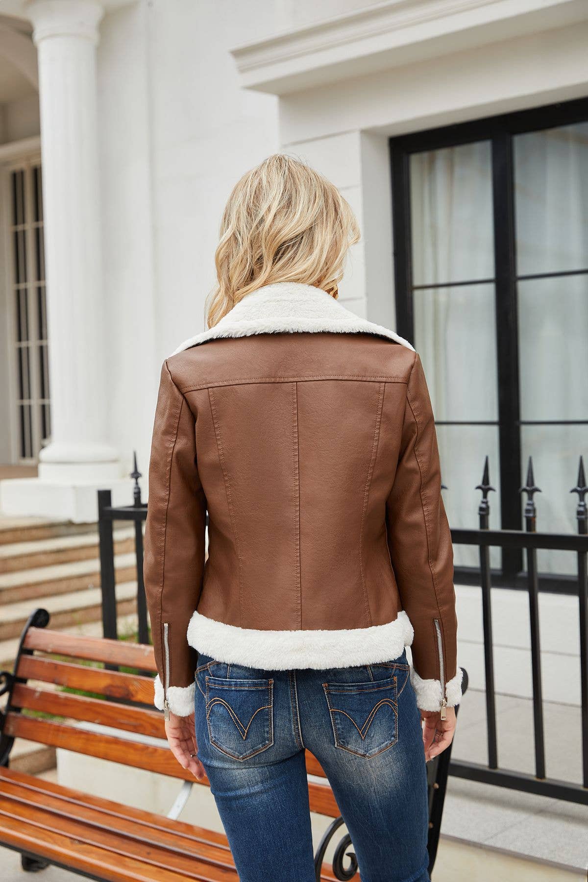 WARM LONG SLEEVE LAPEL AND FLEECE COAT